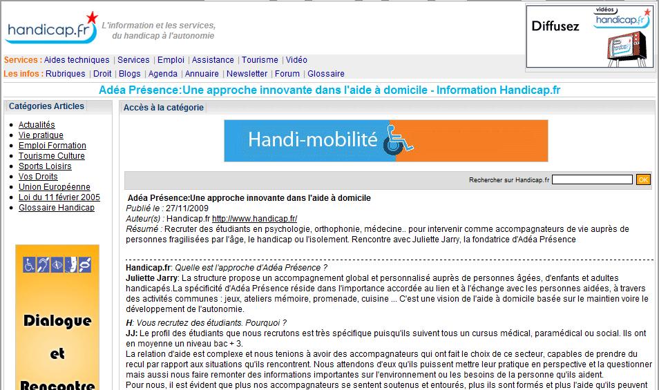 Article handicap.fr Article handicap.fr